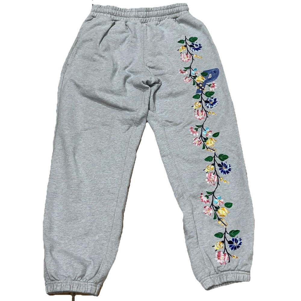 Palace Skateboards Embroidered Flower Stitch Sweatpant Gray Joggers Sz 26-31